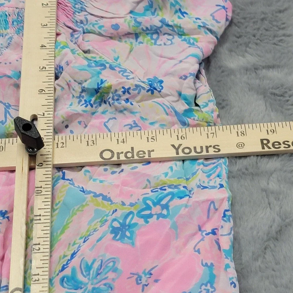 Lilly Pulitzer Blouse Womens XS Elsa Silk Floral Paisley Sheer Tunic Top Boho